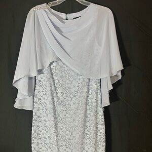 Elegant Light Blue Sequin w/ Overlay Dress